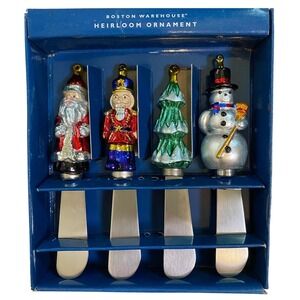 1998 Boston Warehouse Heirloom Ornament Spreader Set Christmas St. Steel Vintage